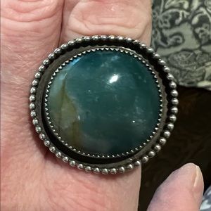 Jasper and silver ring size 8.5